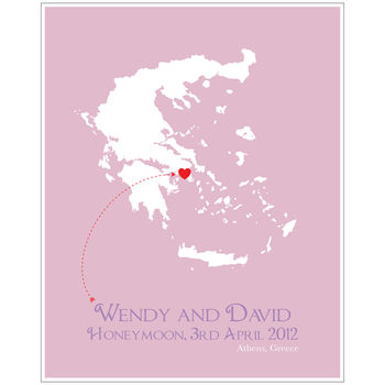 Honeymoon In Greece Personalised Print, 4 of 10
