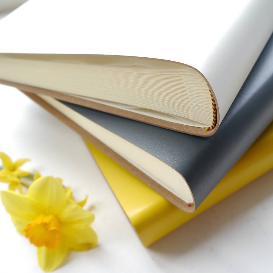 yellow and grey leather photo albums by begolden