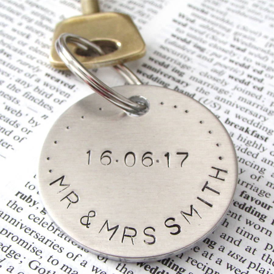 Personalised 'Mr And Mrs' Wedding Day Keyring, 1 of 4