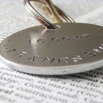 Personalised 'Mr And Mrs' Wedding Day Keyring, 3 of 4