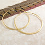 Textured Large Gold Plated Silver Hoop Earrings, thumbnail 1 of 5