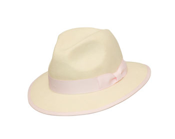 Off White Trilby With Pastel Pink Ribbon, 5 of 5