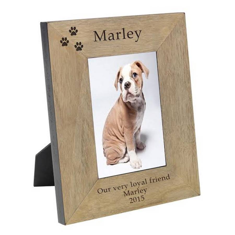 Personalised Paw Print Pet Dog Photo Frame By Chalk And Cheese Candles 