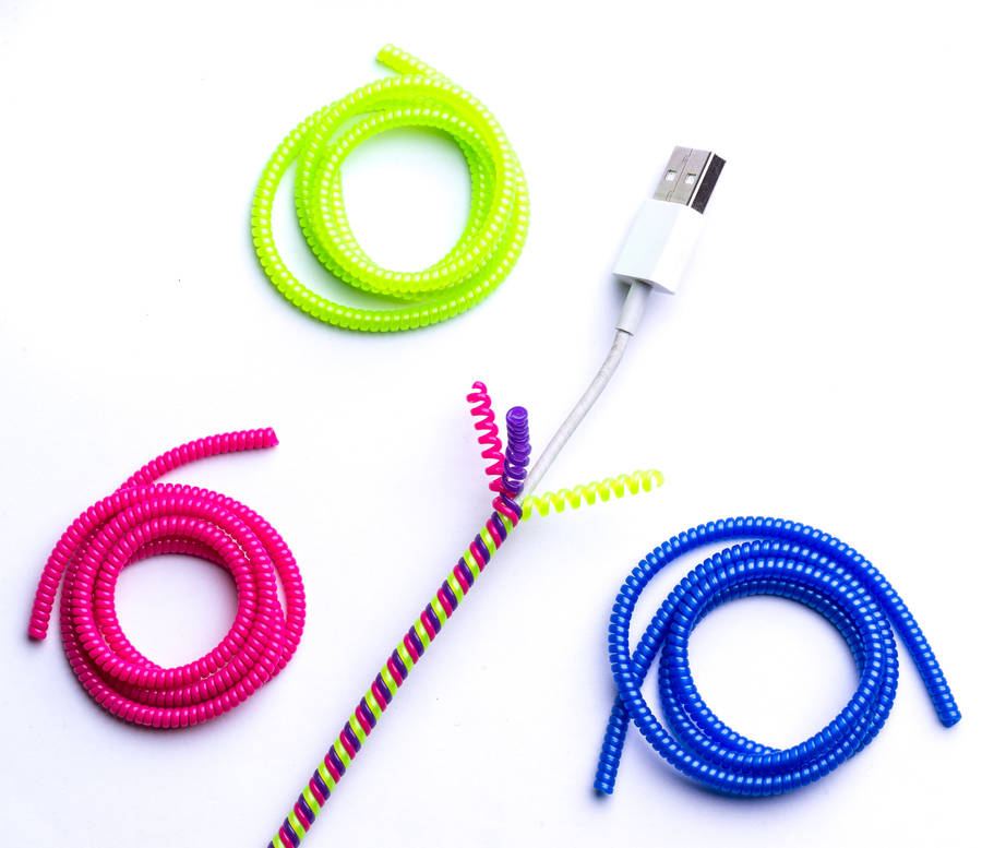 colourful charger cord wraps by get it rapt.
