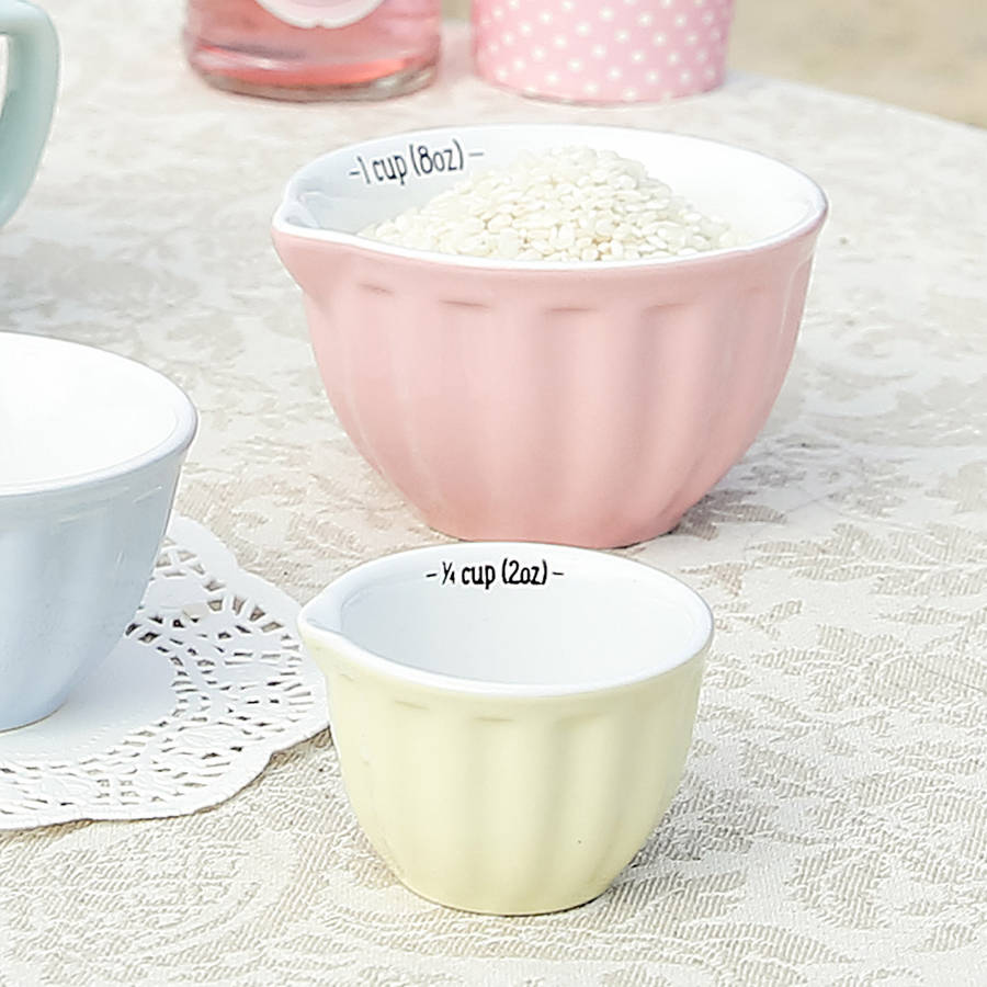 Ceramic Vintage Pastel Measuring Cups By Dibor