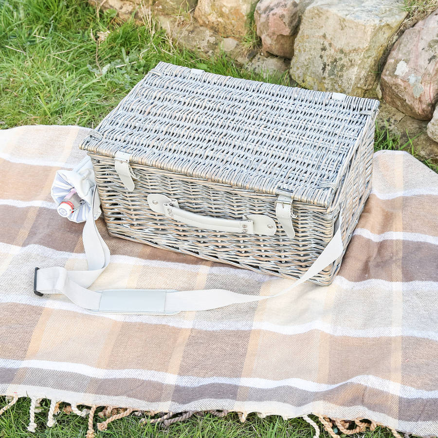 personalised willow picnic hamper for four by dibor