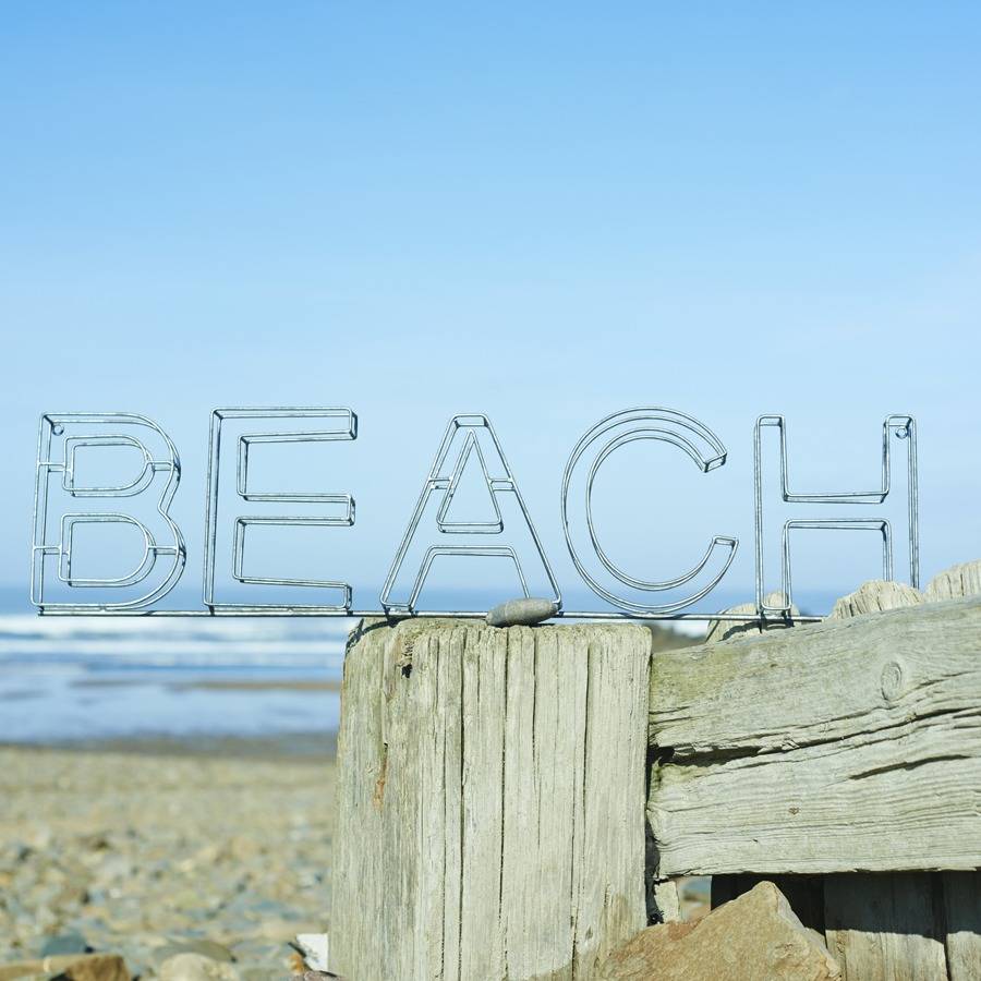 'Beach' Coastal Wire Sign, 1 of 5