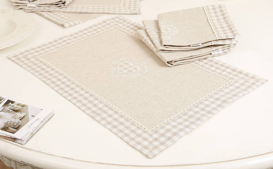 country cream gingham placemat by dibor