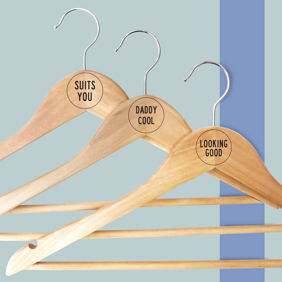 Personalised Coat Hangers For Men Set Of Three By Delightful Living
