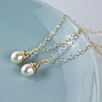 Wrapped Gold And Teardrop Pearl Necklace, 6 of 12