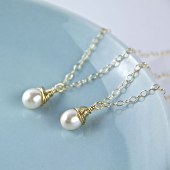 Wrapped Gold And Teardrop Pearl Necklace, 5 of 12