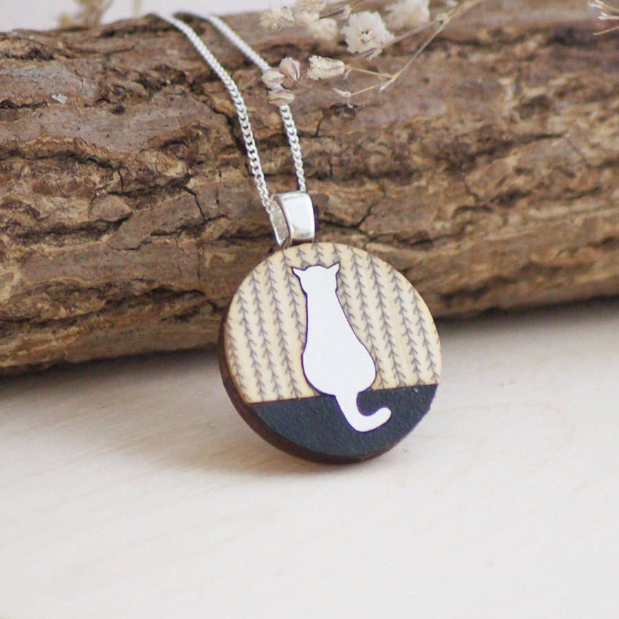 sitting cat sterling silver necklace by lucy alice designs