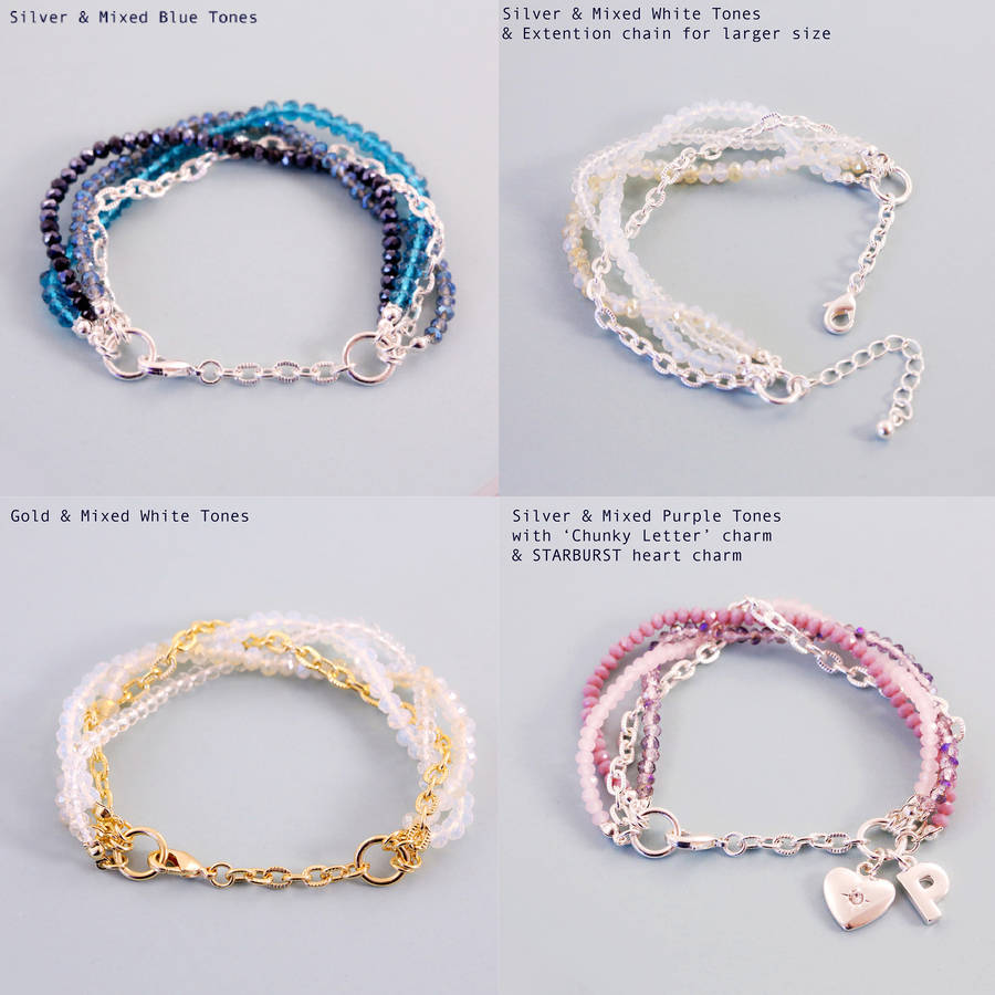 multi strand link and bead bracelet by j&s jewellery ...
