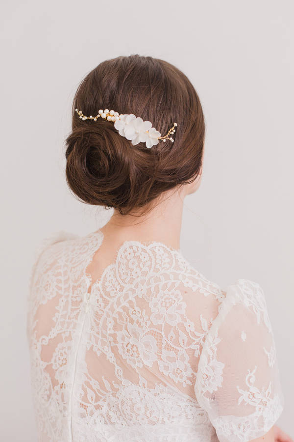 silk flower comb for a bride by britten weddings | notonthehighstreet.com