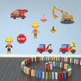 Boys Construction Site Wall Stickers Pack, thumbnail 1 of 3