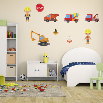 Boys Construction Site Wall Stickers Pack, 3 of 3
