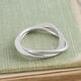 Curve Infinity Solid Sterling Silver Ring, thumbnail 2 of 10