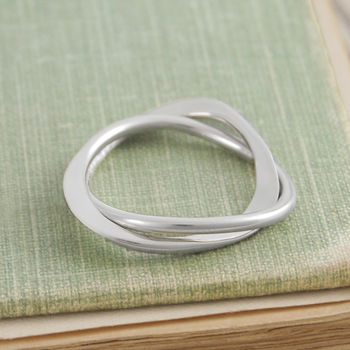Curve Infinity Solid Sterling Silver Ring, 2 of 10