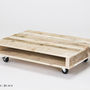 'On Wheels' Small Wood Coffee Table, thumbnail 2 of 7