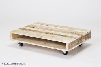 'On Wheels' Small Wood Coffee Table, 2 of 7