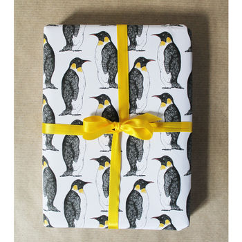 Luxury Penguin Gift Wrap And Card Set, 3 of 5