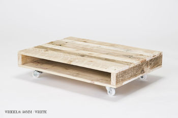 'On Wheels' Small Wood Coffee Table, 3 of 7