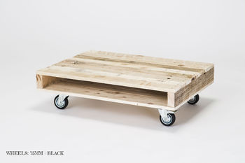 'On Wheels' Small Wood Coffee Table, 4 of 7