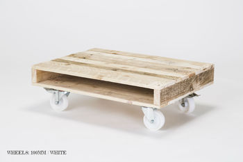 'On Wheels' Small Wood Coffee Table, 6 of 7