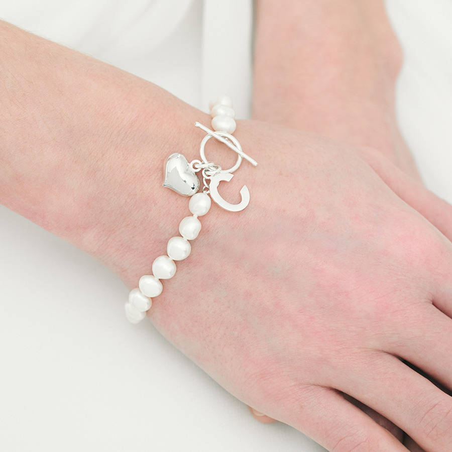 Freshwater Pearl Initial Bracelet By The Carriage Trade Company