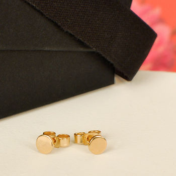 Solid Gold Pin Stud Earrings, 7 of 8