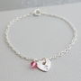 Personalised Heart Birthstone Charm Bracelet, thumbnail 6 of 11