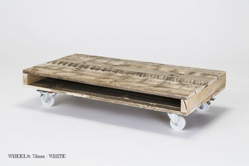 Pallet Wood Coffee Tables On Wheels, 5 of 7