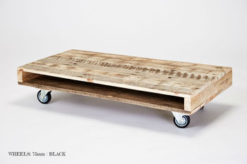 Pallet Wood Coffee Tables On Wheels, 4 of 7