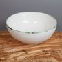 Ceramic Porcelain Copper Green Rim Pasta Bowl, thumbnail 1 of 3