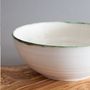 Ceramic Porcelain Copper Green Rim Pasta Bowl, thumbnail 3 of 3