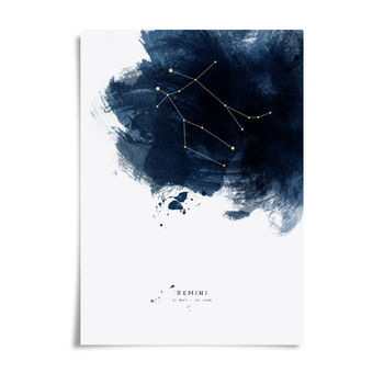 Constellations Personalised Zodiac Star Sign Print, 11 of 12