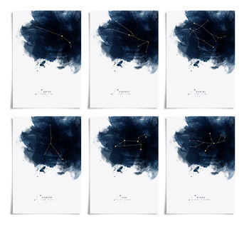 Constellations Personalised Zodiac Star Sign Print, 5 of 12