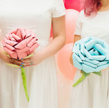 Giant Paper Origami Rose Wedding Bouquet, 9 of 11