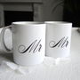 Mr And Mrs Wedding Mugs, thumbnail 2 of 4