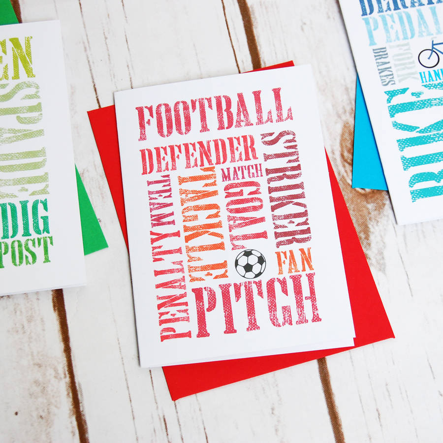 football themed card: blank inside by spotty n stripy ...