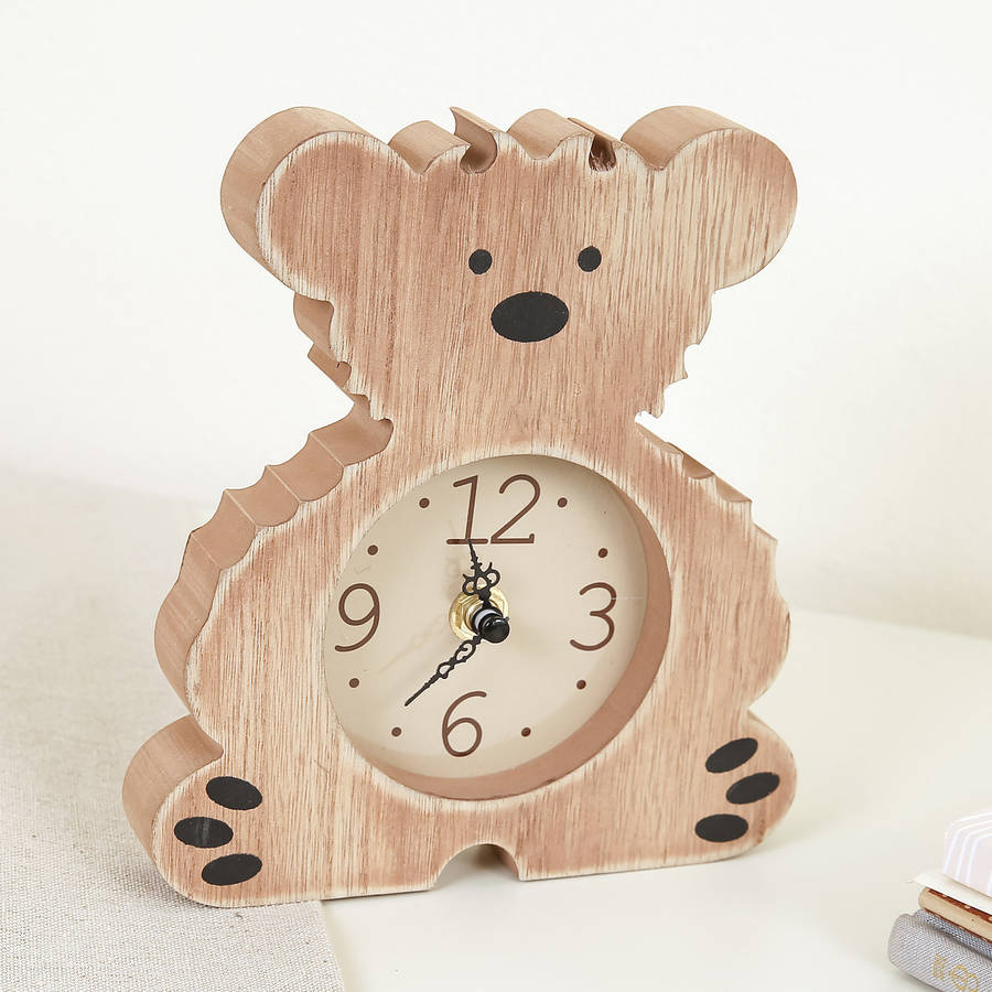 children's bedroom teddy bear wooden clock by bebe beau ...