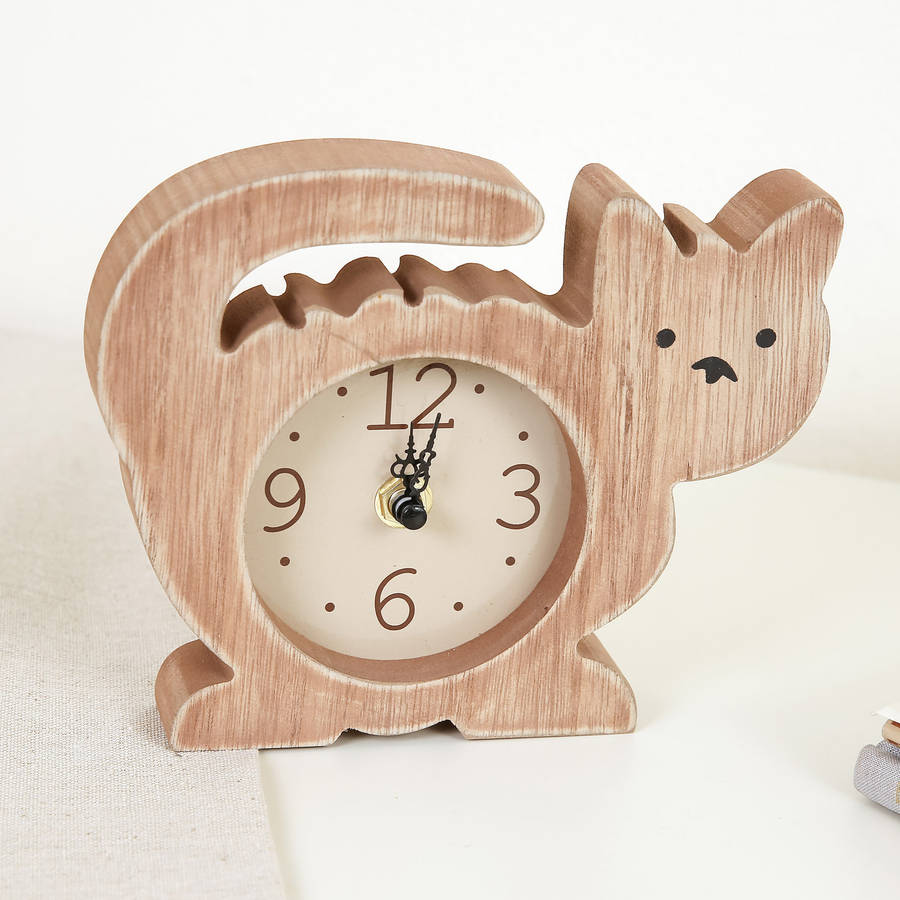 children's bedroom kitty wooden clock by bebe beau
