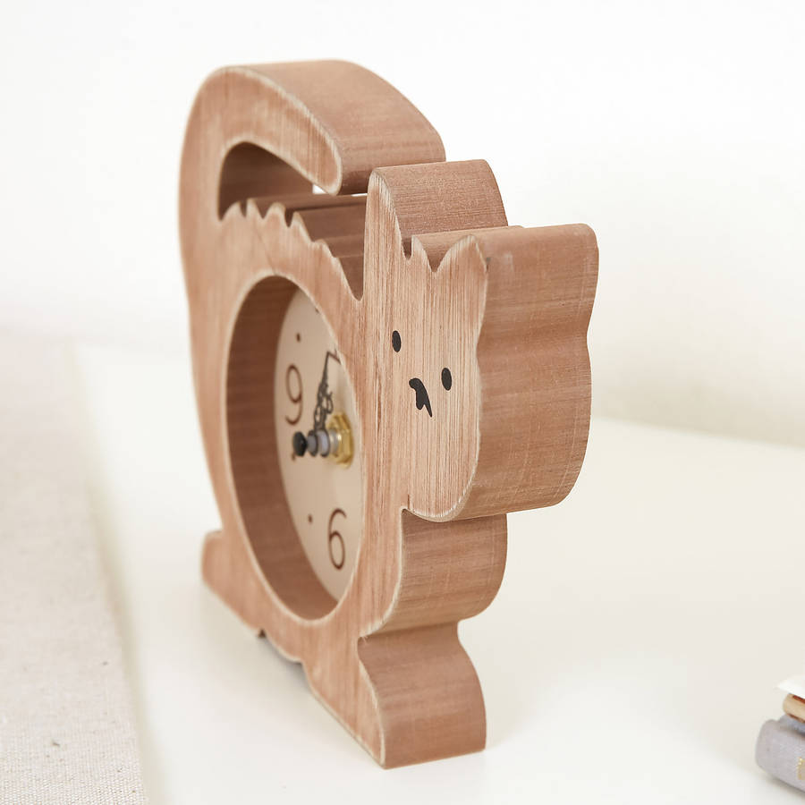 children's bedroom kitty wooden clock by bebe beau