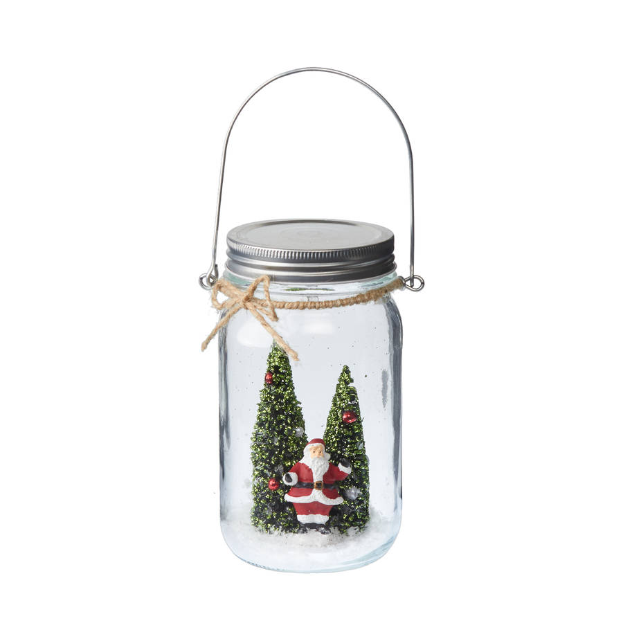 light up santa scene in glass jar by the christmas home ...