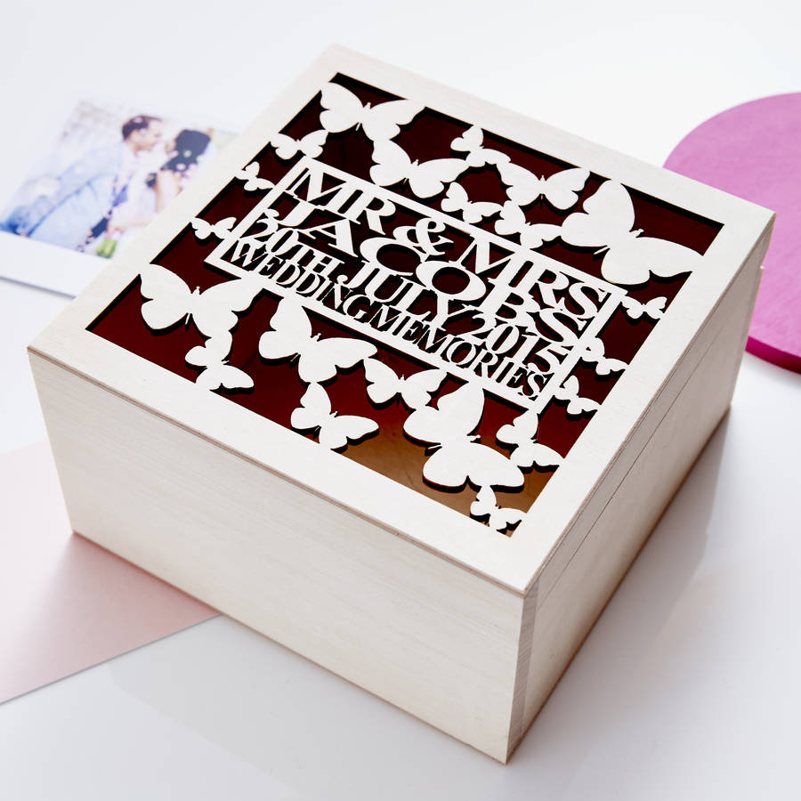Personalised Butterfly Wedding Keepsake Box By Sophia Victoria Joy