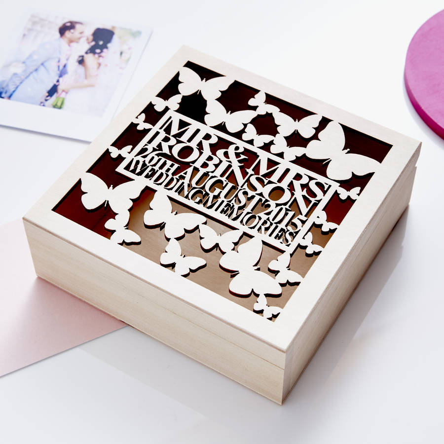 Personalised Butterfly Wedding Keepsake Box By Sophia Victoria Joy