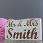 Personalised Mr And Mrs Hanging Wooden Sign, thumbnail 2 of 2