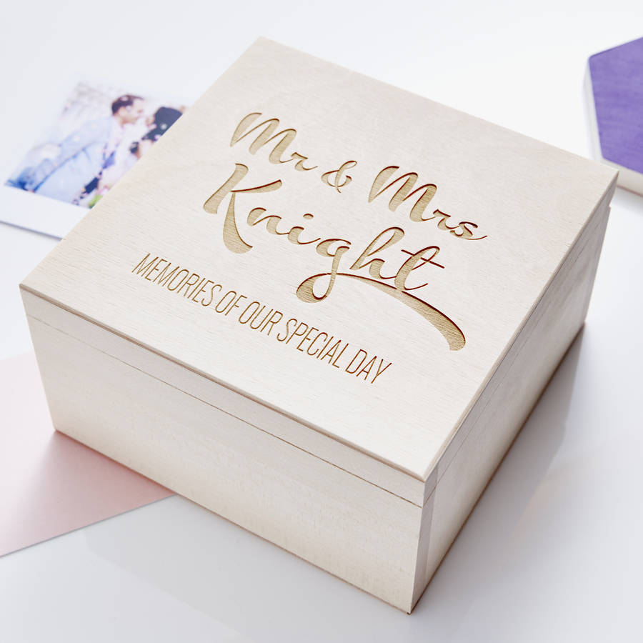 Calligraphy Personalised Wedding Keepsake Box By Sophia Victoria Calligraphy Personalised Wedding Keepsake Box