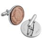 Hallmarked Sterling Silver Lucky Penny Cufflinks, thumbnail 3 of 6