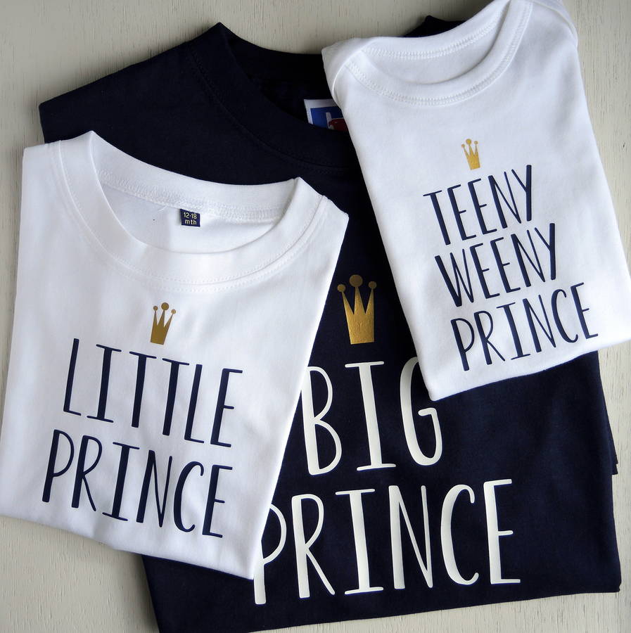 Personalised Father, Son And Baby Prince T Shirts By The Alphabet Gift Shop | notonthehighstreet.com